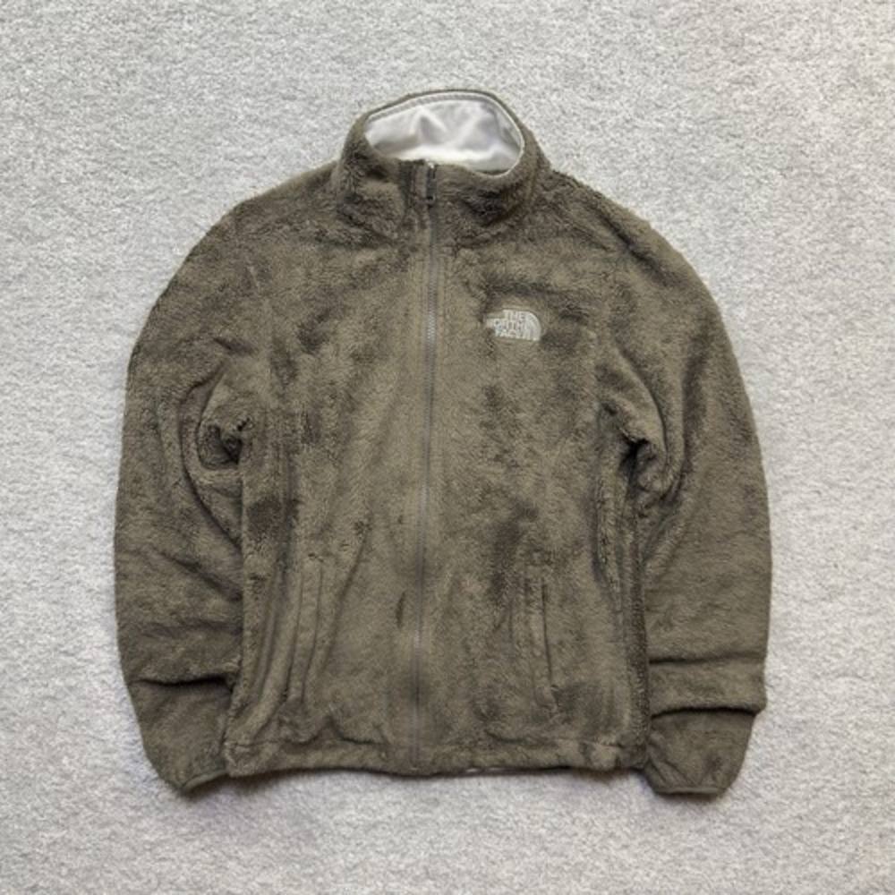 The North Face Osito Fleece Jacket Womens Size Small Olive Brown Full Zip Fuzzy